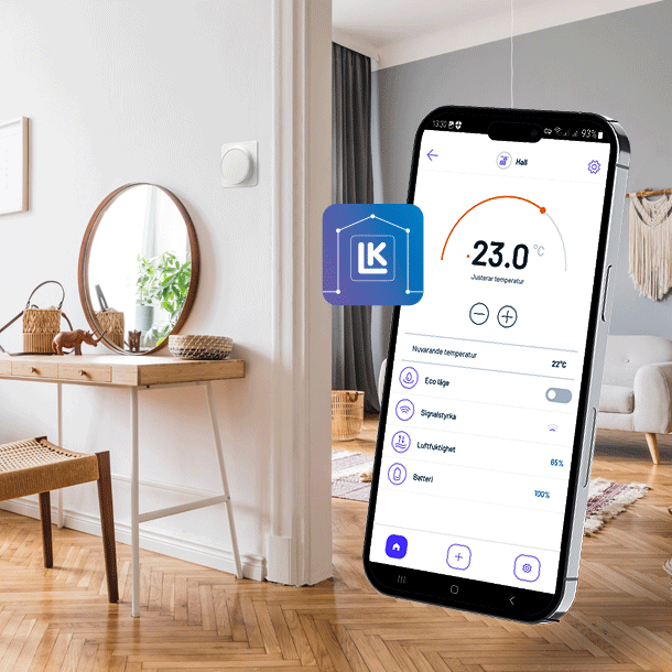  Gulvvarme styres via mobilapp